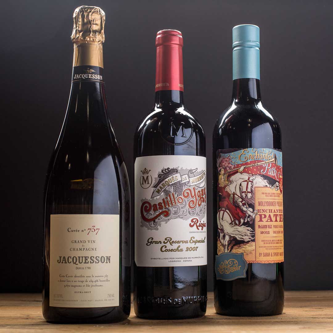 Jacquesson Champagne, Castillo Ygay Rioja, Molly Dooker Enchanted Path