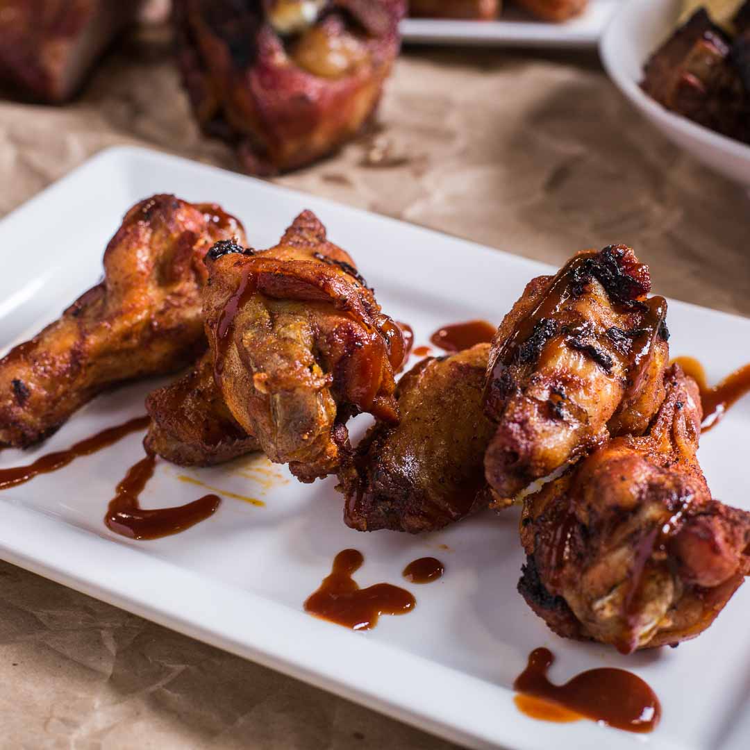 Smoked Chicken Wings with BBQ Sauce