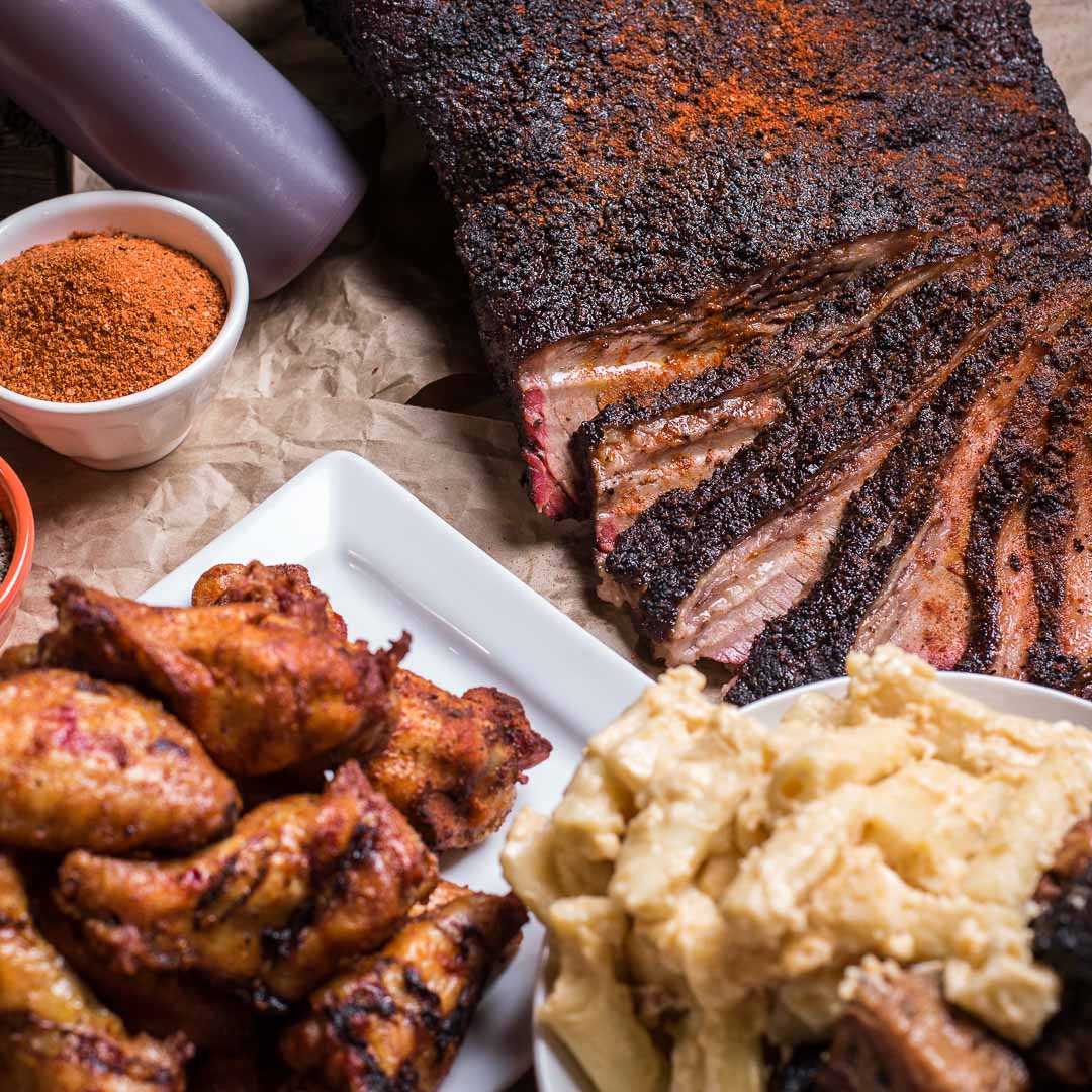 Smoked Wings, Brisket, and Mac-N-Cheese
