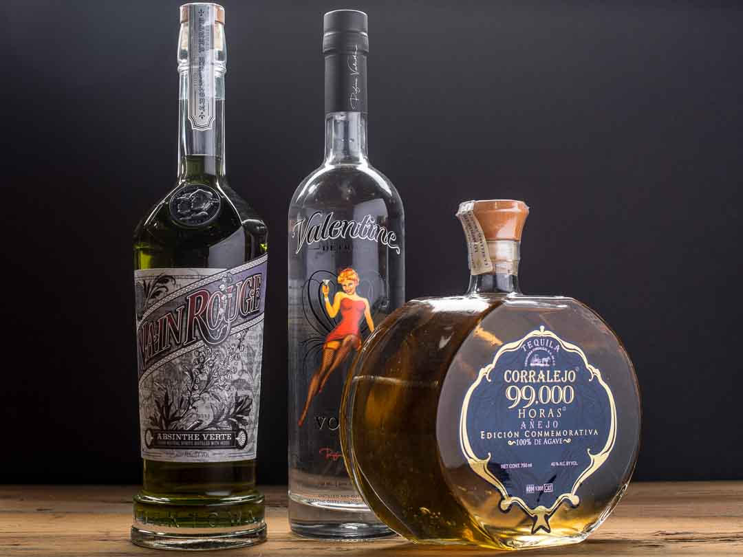 Holiday Market Royal Oak Michigan Liquor Valentine Distillery Vodka, Main Rouge Absinthe Verte and Corralejo Tequlia